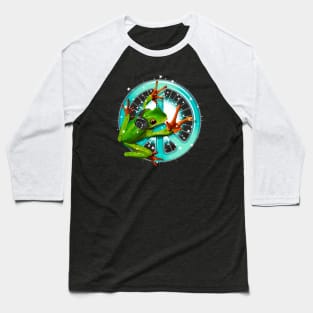 The Peaceful Peace Frog Baseball T-Shirt